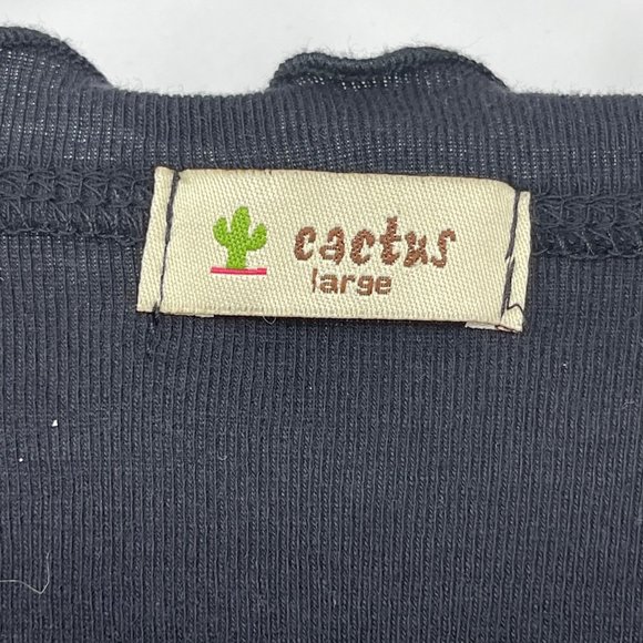 Cactus New York Shirt Large Black White Ruffle - Picture 2 of 8